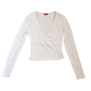 Guess Top Cross Over White Size S Stretchy